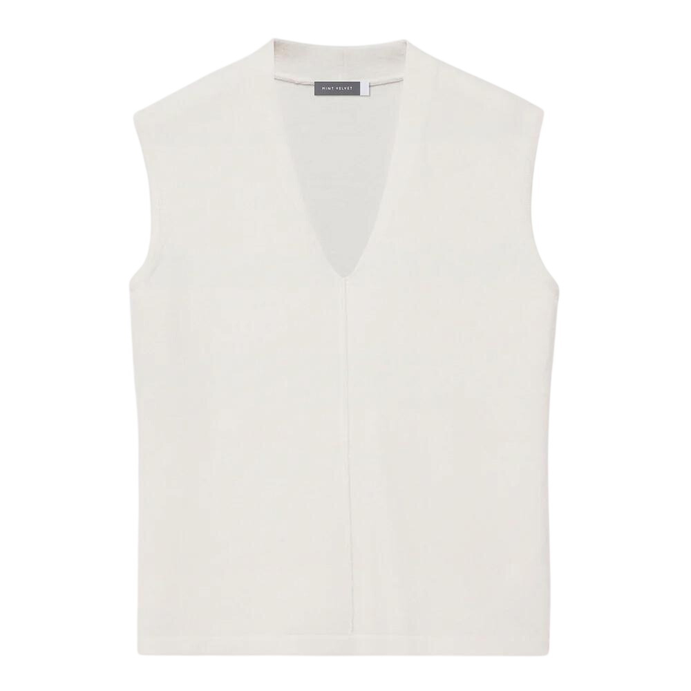 Mint Velvet Cream Wool Blend Sleeveless Knit Top